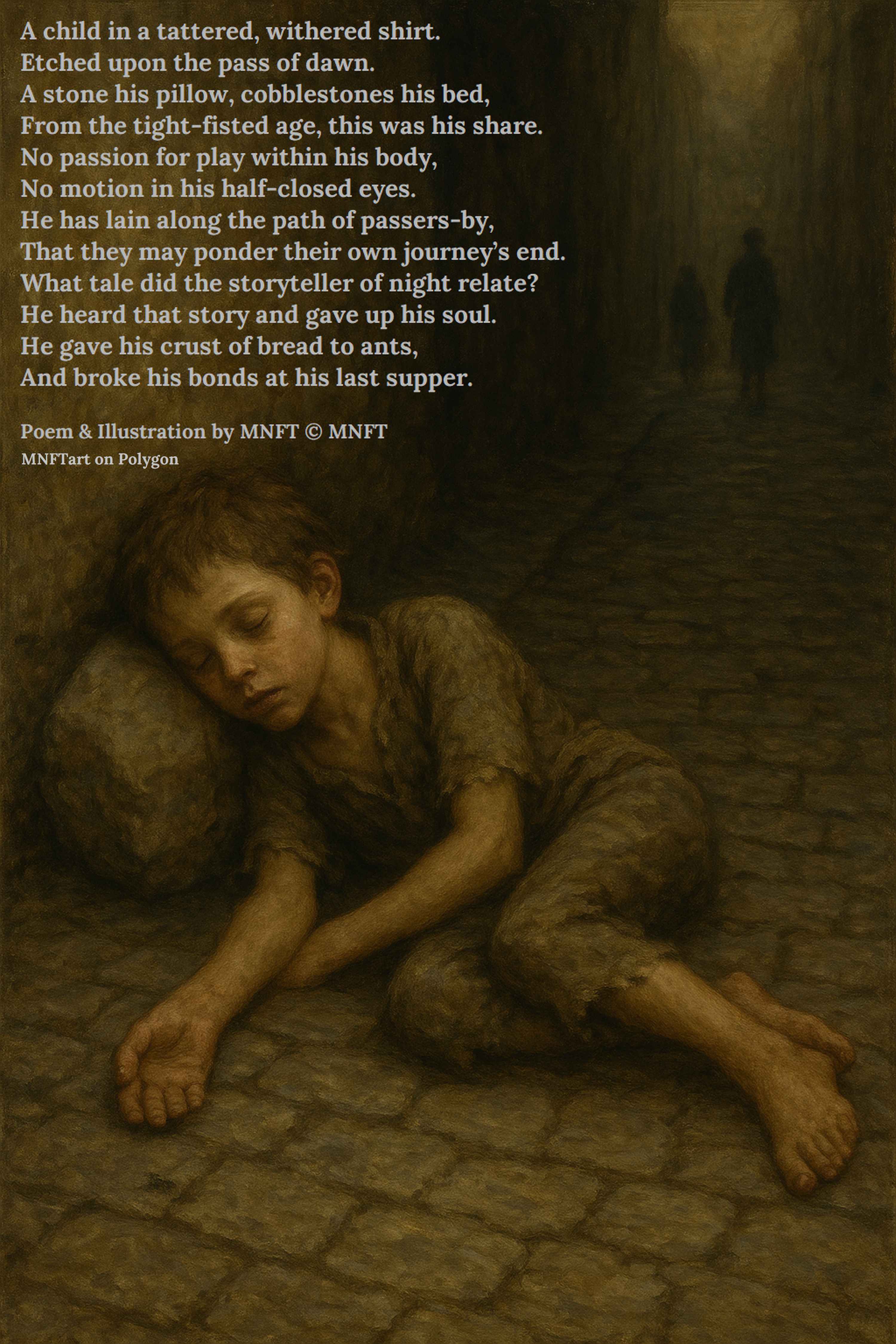 A Child In A Tattered Withered Shirt - MNFTart